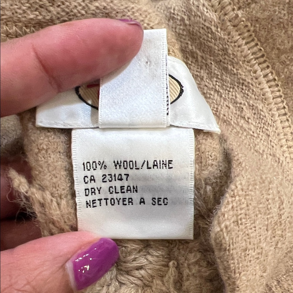 Talbots Brown Embroidered Wool Cardigan Vintage - Picture 8 of 8